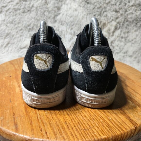 SOLD Puma Suede Classic Womens Size 8 Retro Y2K Black White & Cream Stripe - Picture 4 of 10
